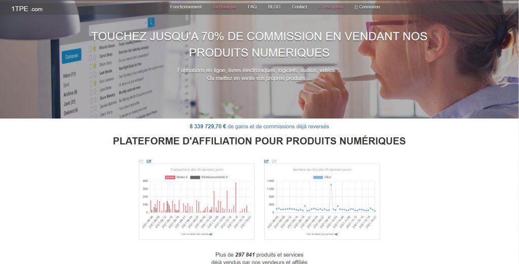 1TPE - Plateforme d'affiliation pour produits numériques